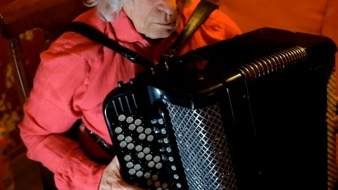 Senior Musician playing harmonica Video stock 120819663