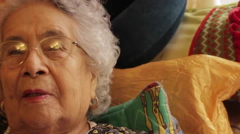 Senior Old Lady in Thought,  Close Up Stock Footage 53201418