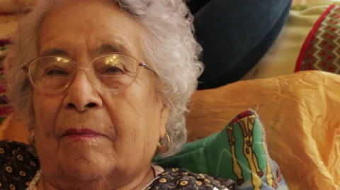 Senior Old Lady in Thought.  Close Up Stock Footage 53201440