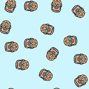 Senior old man avatar vector seamless pattern Stockillustratie