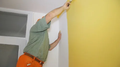 Senior painter in action Stock Footage 127415375