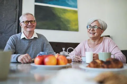 Senior People Laughing in Retirement Home Stock Photos