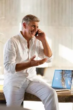 Senior phoning Stock Photos