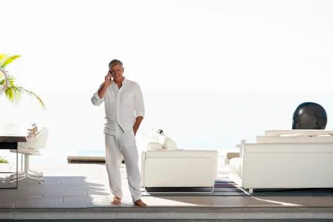 Senior phoning Stock Photos