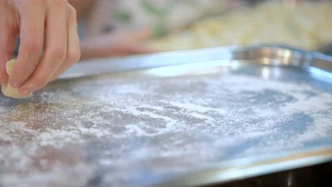 Senior professional chef kneading floured dough at bakery, bread using 스톡 동영상 227475950