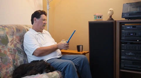 Senior professional man typing on tablet computer 8 Stock Footage 40727810