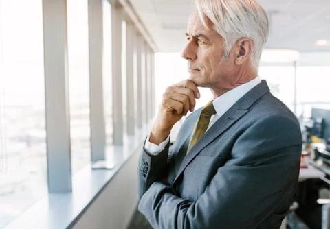 Senior professional thinking for solutions Stock Photos
