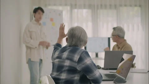 Senior Question Technology Workshop Education Learning. Stock Footage 308232769