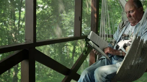 Senior reading book Stock-Footage 34404810