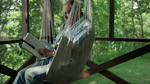 Senior reading book Stock-Footage 34508652