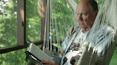 Senior reading book Stock-Footage 34545132
