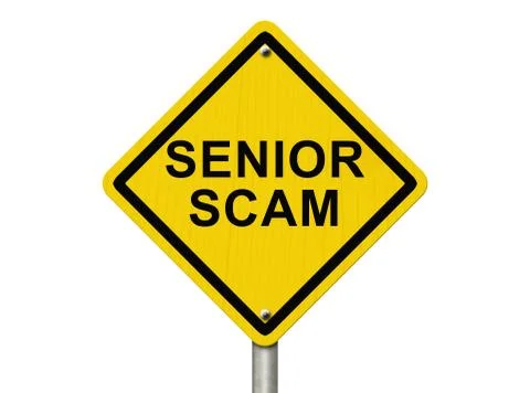 Senior scam warning sign Stock Illustration
