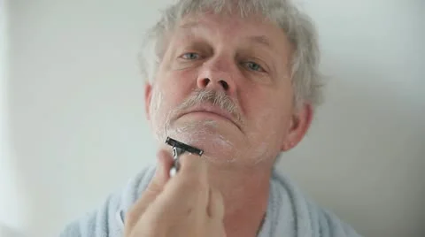 Senior shaving Stock Footage 11289097