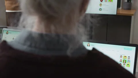 Senior Students Learning Social Media in Computer Class Stock Footage 333705146