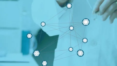 Senior tech placing vial on scale, measuring, drawing into syringe for clinic, Stock Footage 330444179