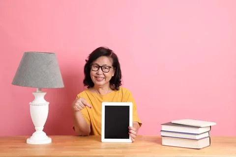 Senior with Technology Stock Photos