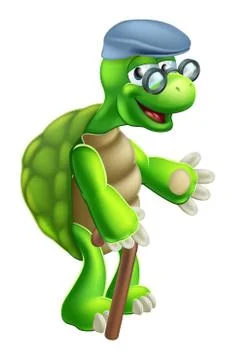 Senior tortoise cartoon Stockillustratie