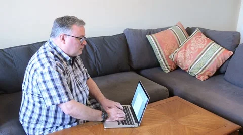 Senior Typing on Laptop Computer Stock Footage 49524905