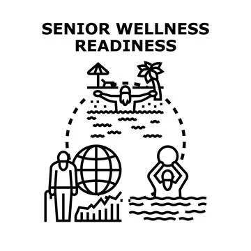 Senior wellness readiness concept vector icon Stock Illustration