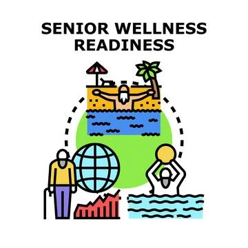 Senior wellness readiness concept vector icon Stock Illustration