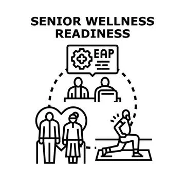 Senior wellness readiness program for elderly life Stock Illustration