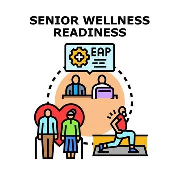 Senior wellness readiness program for elderly life Stock Illustration