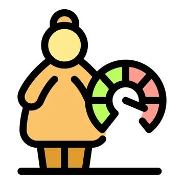 Senior woman checking cholesterol level with meter indicator, health and me.. Stock Illustration