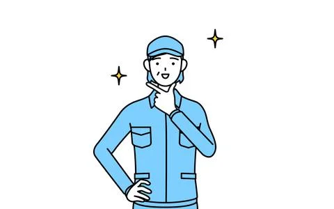 Senior woman in hat and work clothes in a confident pose. Stock Illustration