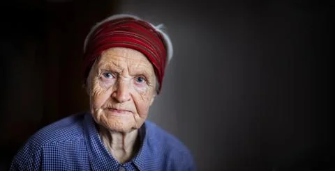 Senior woman looking at the camera Stock Photos