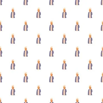 Senior woman smiling pattern repeating background illustration 库存插图
