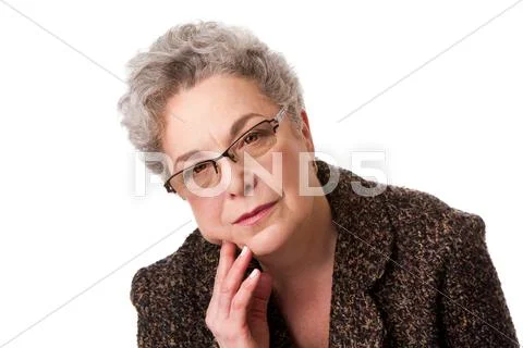 Senior woman thinking about future Stock Photos
