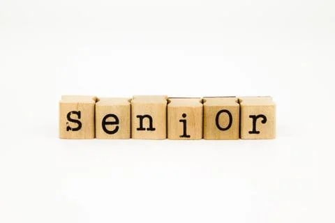 Senior wording isolate on white background Stock Photos