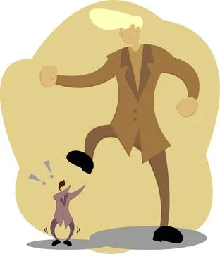 Senior worker trample junior worker 스톡 일러스트