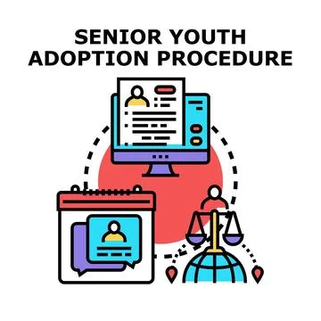 Senior youth adoption procedure process and legal support Stockillustratie