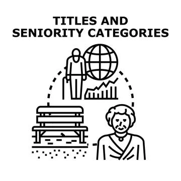 Seniority categories concept vector illustration 库存插图