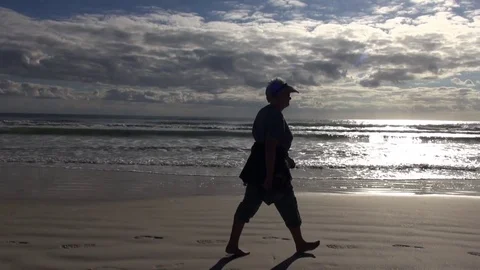 Seniors on beach Stock Footage 74479557