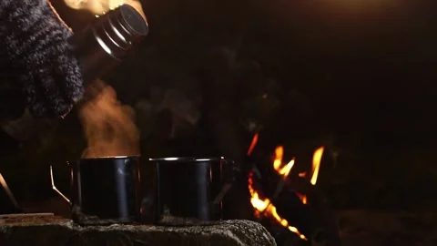 Seniors camping at night 库存影片 222574578