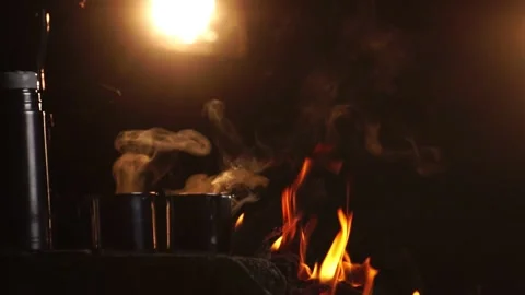 Seniors camping at night 库存影片 222574838