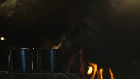 Seniors camping at night Stockbeeldmateriaal 222574973