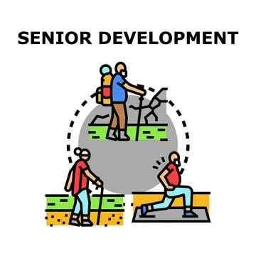 Seniors developing active lifestyle and well being concept Ilustración de archivo