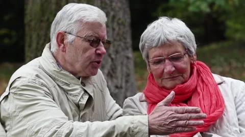 Seniors discussing and explaining. Video stock 43179681