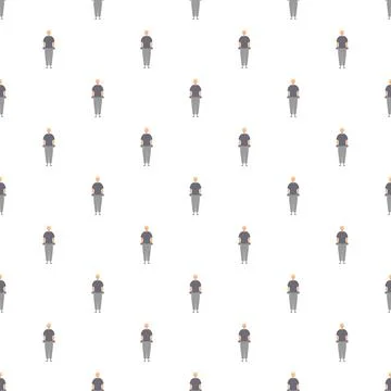 Seniors exercising isometric seamless pattern on white background Stock Illustration