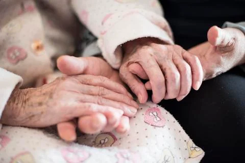 Seniors hands Stock Photos