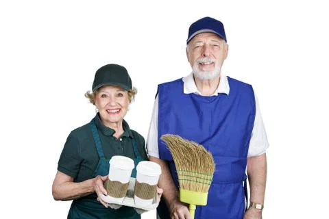 Seniors in Work Force Stock-Fotos