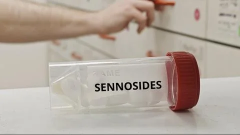SENNOSIDES tablets for treat constipation Stock Photos