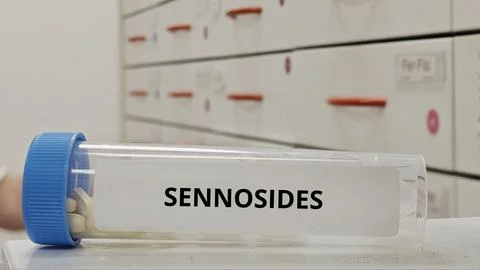 SENNOSIDES tablets for treat constipation Stock Photos