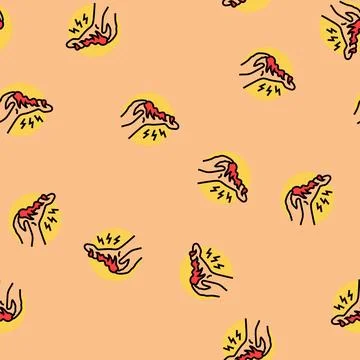 Sensation burning disease symptom vector seamless pattern Stock Illustration