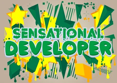 Sensational Developer. Graffiti tag. Abstract modern street art decoration .. 库存插图