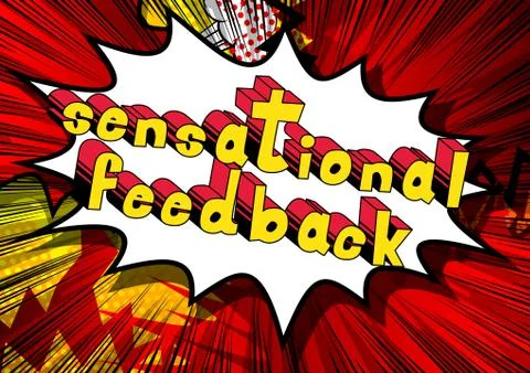 Sensational Feedback - Comic book word on abstract background. Illustrazione stock