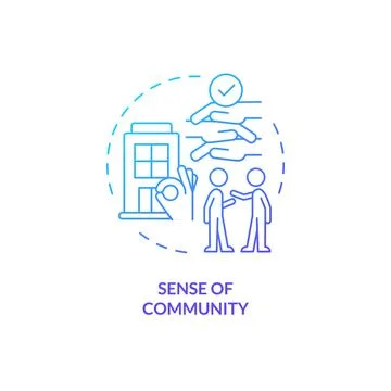 Sense of community blue gradient concept icon Stock Illustration